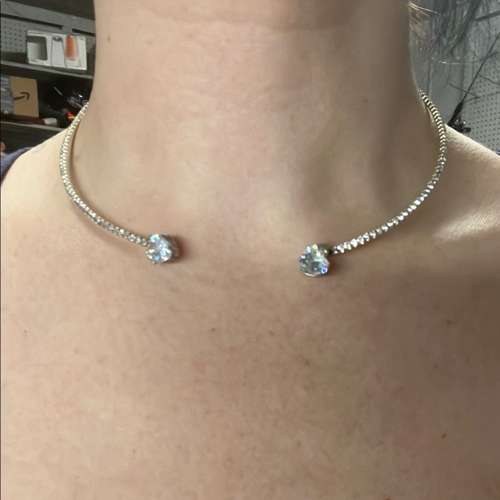 Sleek Silver Open-Ended Necklace